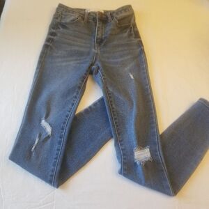 RSQ High Rise Waist Skinny Distressed Ripped Medium Acid Wash Jeans Size 00/w23